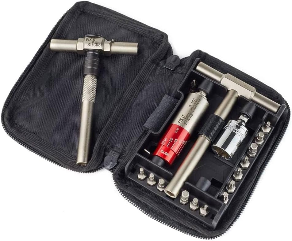 Fix It Sticks All-in-One Torque Driver Kit with T-Way Wrench, 15-65 in-lbs, Alloy Steel, Red