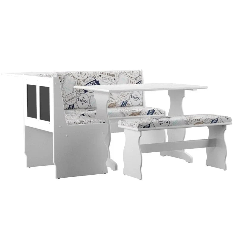 Hannah Breakfast Nook 3-Piece Dining Set With Corner Bench
