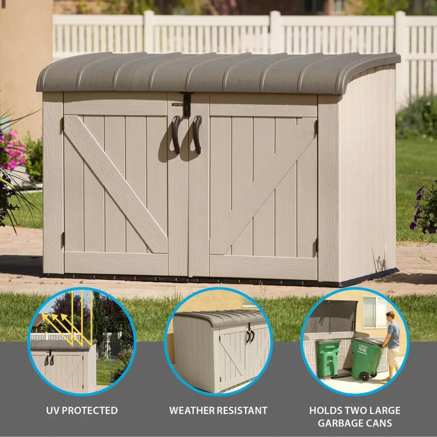 Lifetime Horizontal Storage Shed, Tan, 75 Cubic Feet - 60170