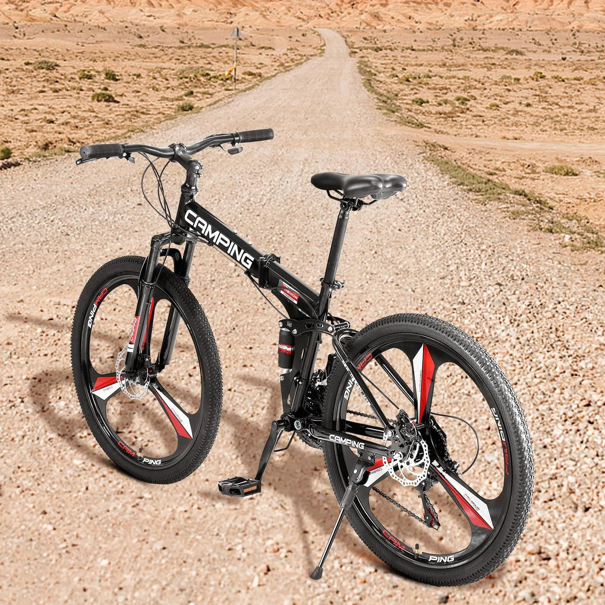 Zimtown Folding Mountain Bike, 26 inch Shimano 21 Speed MTB