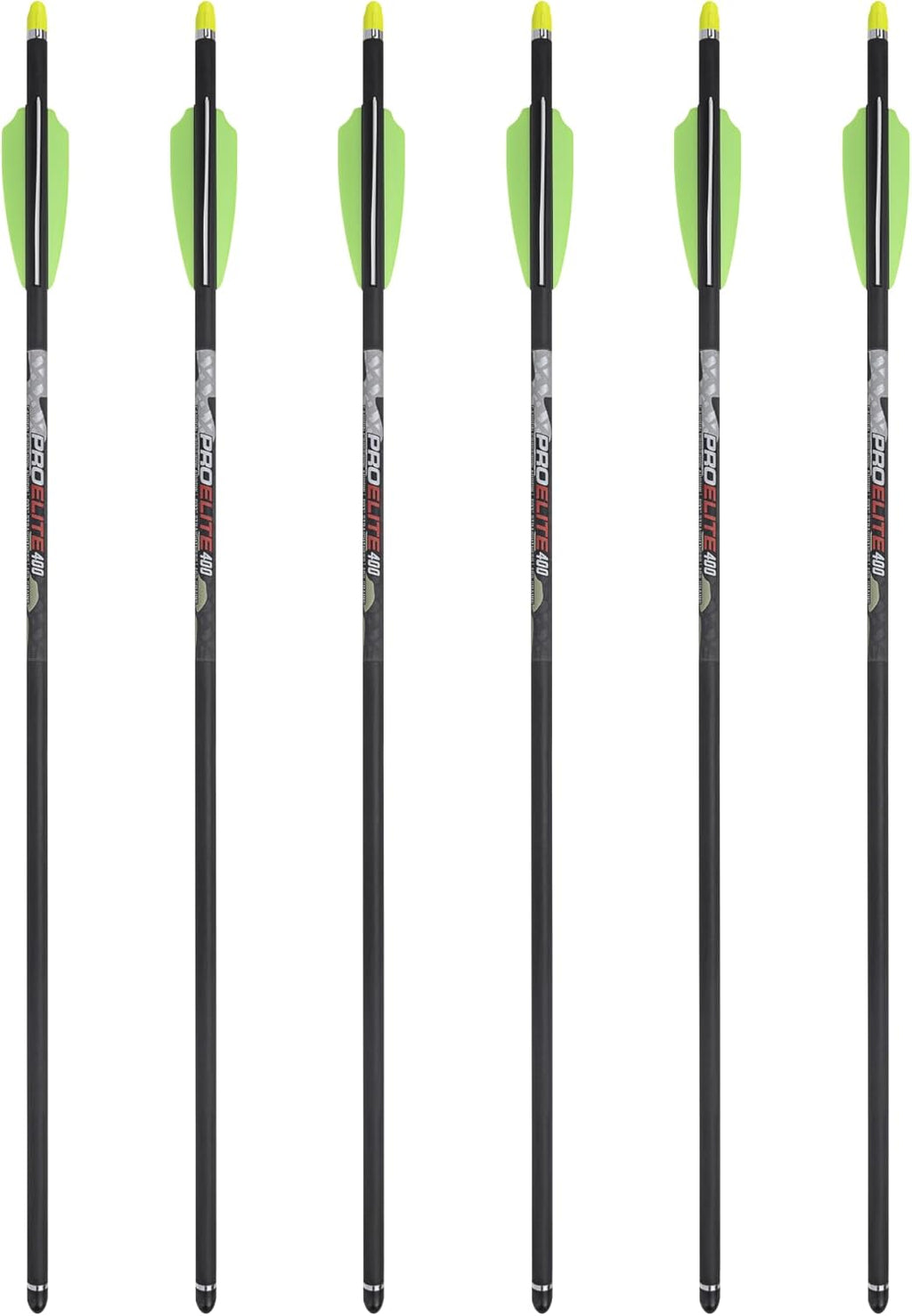 TenPoint Pro Elite 400 Carbon Crossbow Arrows with Alpha-Nocks, 20-Inch, 6-Pack