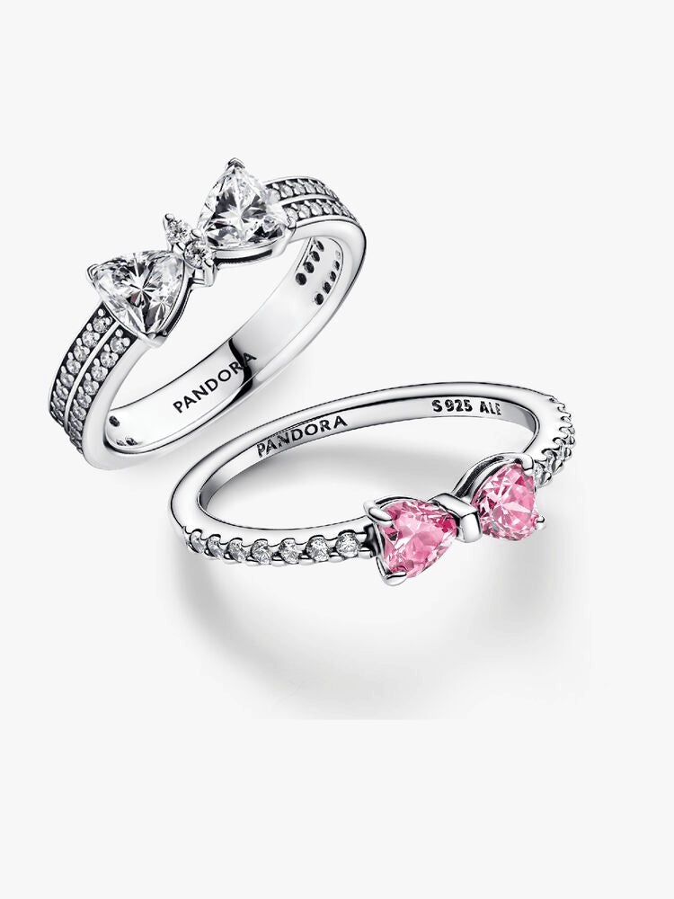 Sparkling Bow Ring Set