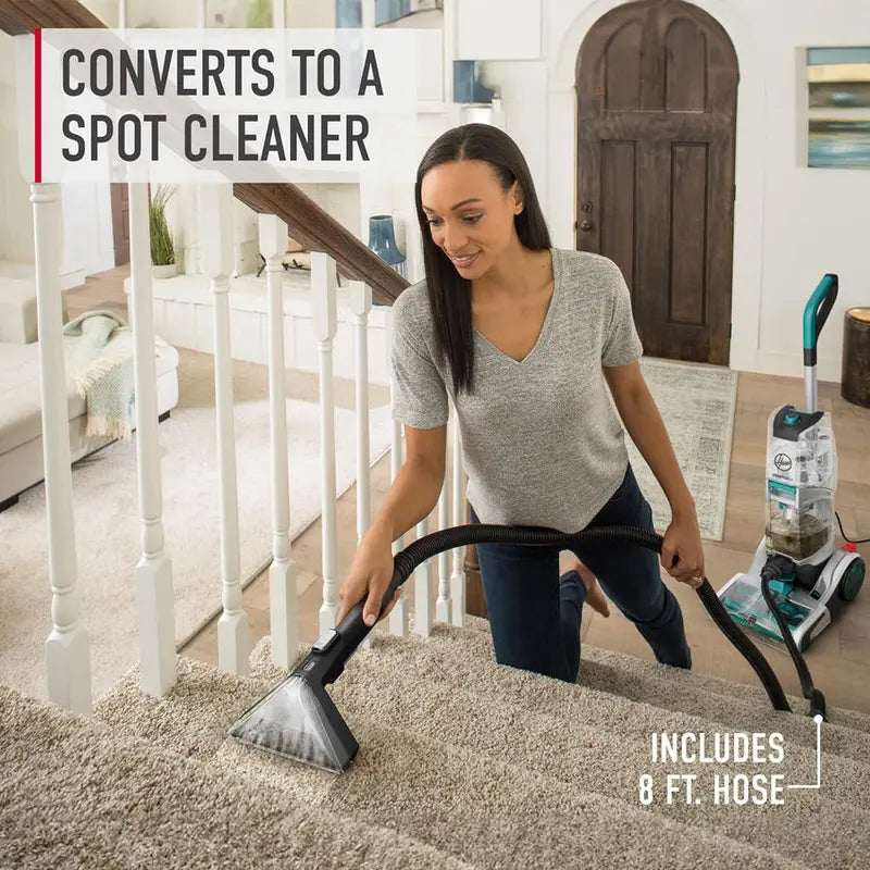 Hoover SmartWash+ Automatic Carpet Cleaner, Turquoise, 18.9 in D x 13 in W x 43.5 in H - FH52000