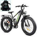 1000W Full-Suspension Fat Tire E-Bike, 26-Inch, 48V, 17.5Ah, 7-Speed - Black