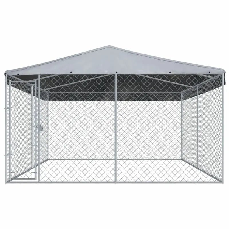 Outdoor Dog Kennel With Weatherproof Roof, 150.4 Sq Ft - 150.4 x 150.4 x 88.6 in