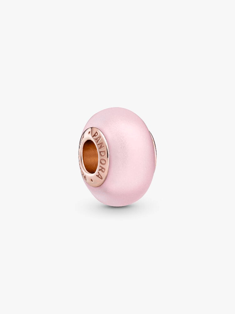 Matte Pink Murano Glass Charm