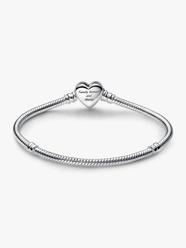 Pandora Moments Sparkling Infinity Heart Clasp Snake Chain Bracelet