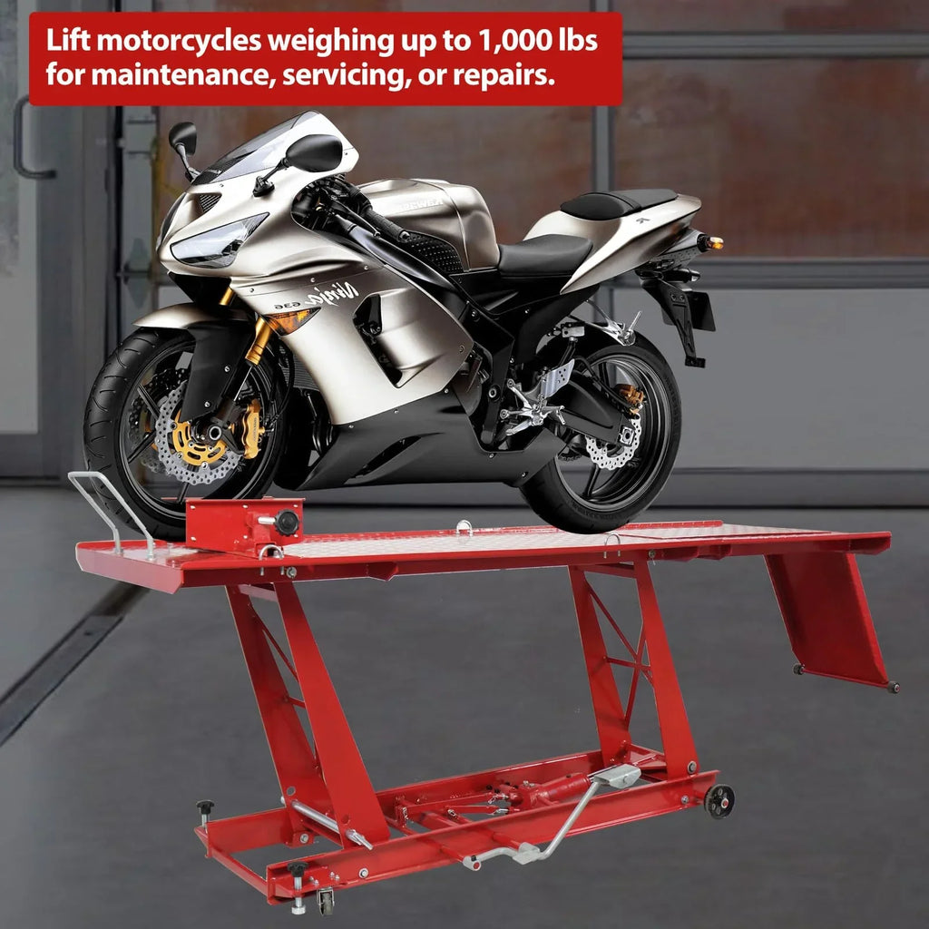 Garvee Hydraulic Motorcycle Lift 1000lbs Capacity - Lift Hoist Jack Stand