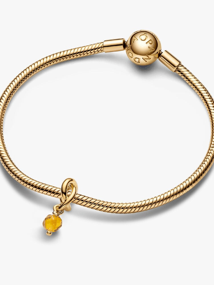 Faceted Honey Eternity Circle Dangle Charm
