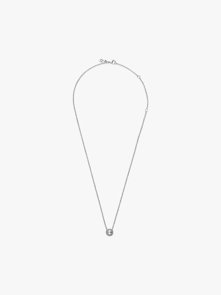 Round Sparkle Halo Necklace