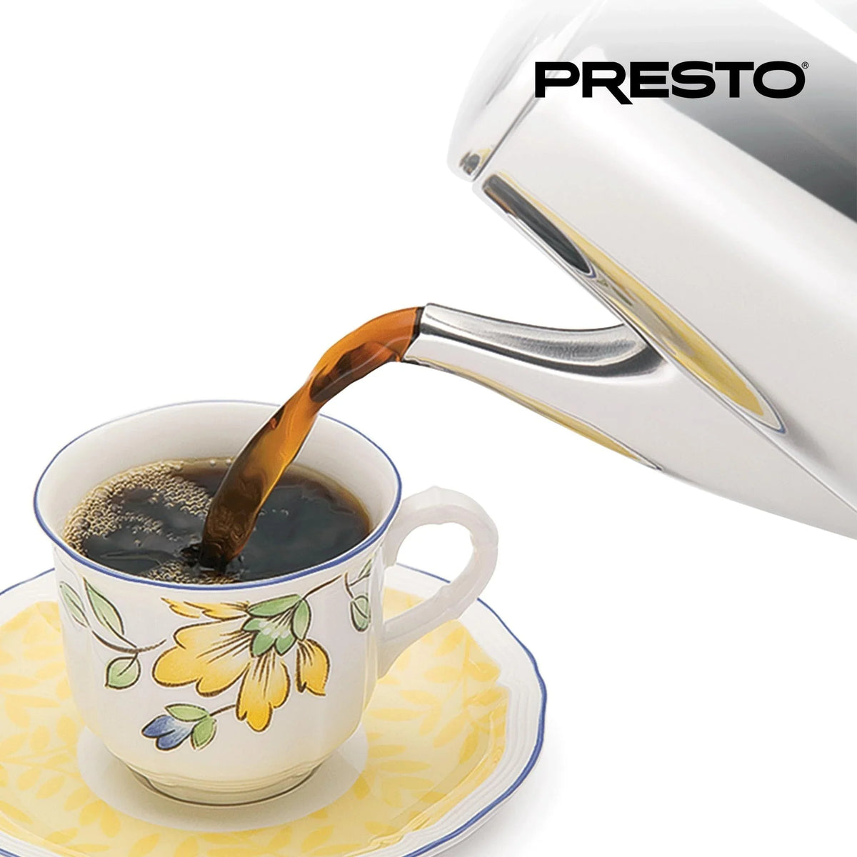 Presto Stainless Steel Percolator Coffee Maker, 2 to 12 Cups, Silver