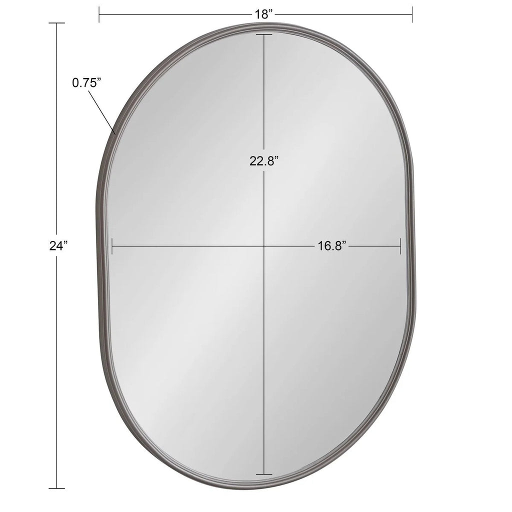 Capsule Framed Wall Mirror, 16x48, 18x24, 22x34, 24x36, Black, Bronze, Gold, Gray, Silver, Antique-Bronze
