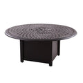 Round Propane Fire Pit Chat Table, 52-inch, Cast Aluminum, Antique Bronze - 201060-Q-B-AB