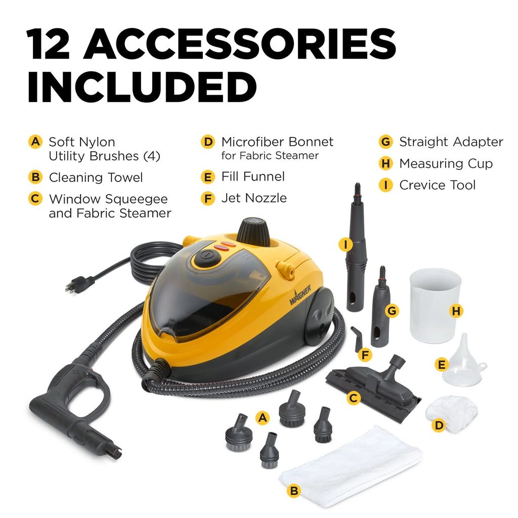Wagner AutoRight Steam Cleaner, 40 Ounce, 12pc Accessory Set - 905e