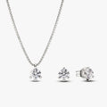 Pandora Nova Lab-grown Diamond Pendant Necklace and Earrings set 1.00 carat tw 14k White Gold