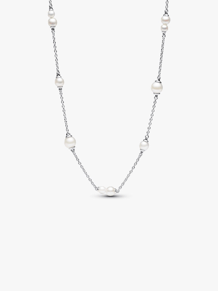 Treated Freshwater Cultured Pearl Station Chain Necklace