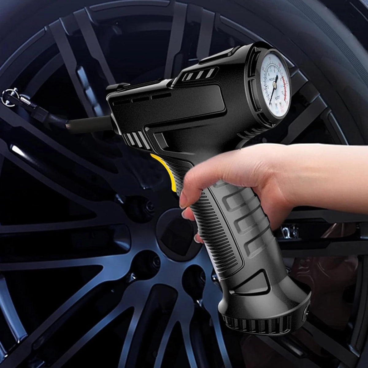 Gecau Tire Inflator Pump With Emergency LED Light, 12V