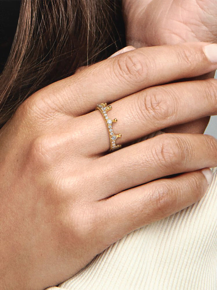 FINAL SALE - Clear Sparkling Crown Ring