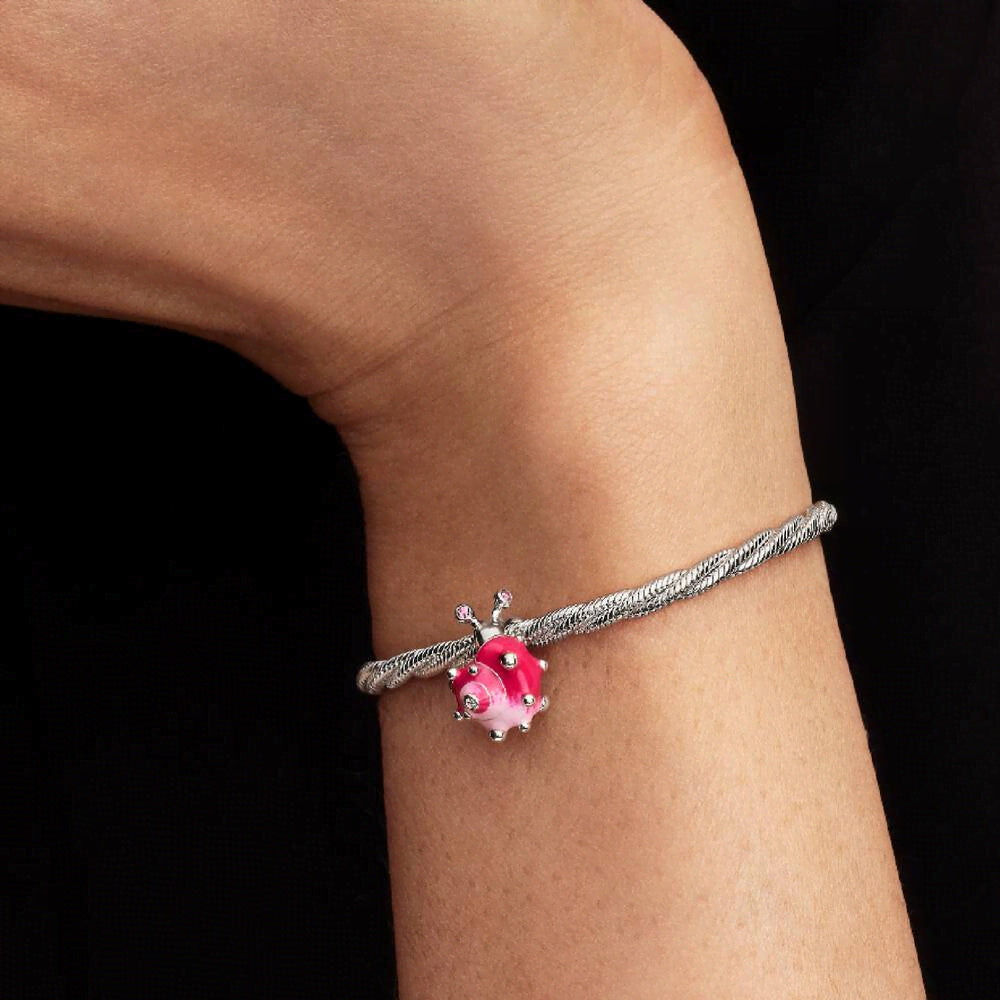Pink Snail Charm