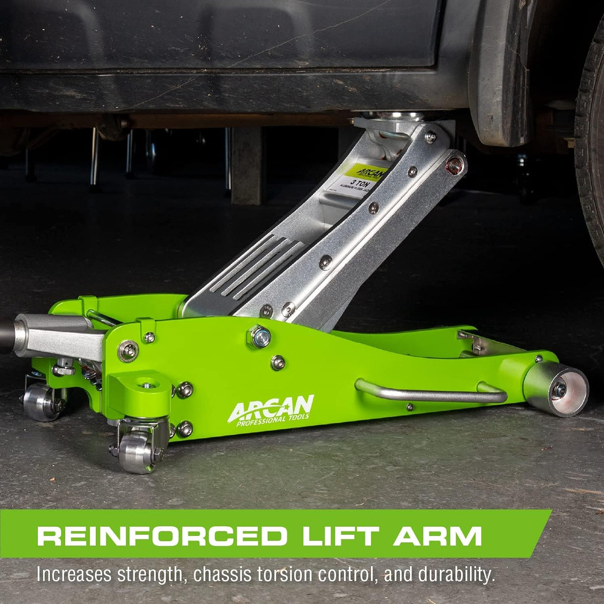Tools 3-Ton Aluminum Floor Jack, 6000 lb Capacity, Green - A20018_A20019