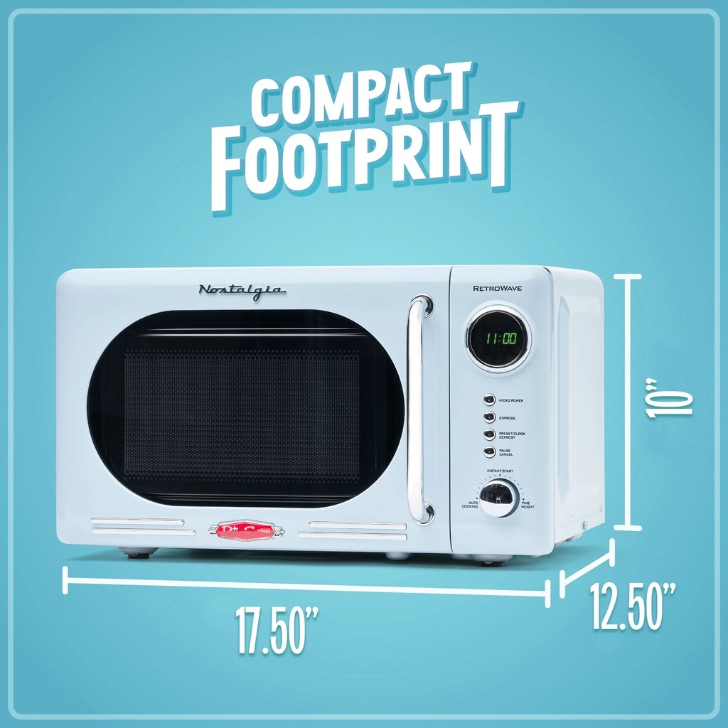 Nostalgia Retro Compact Countertop Microwave Oven 0.7 Cu. Ft. 700-Watts Orange