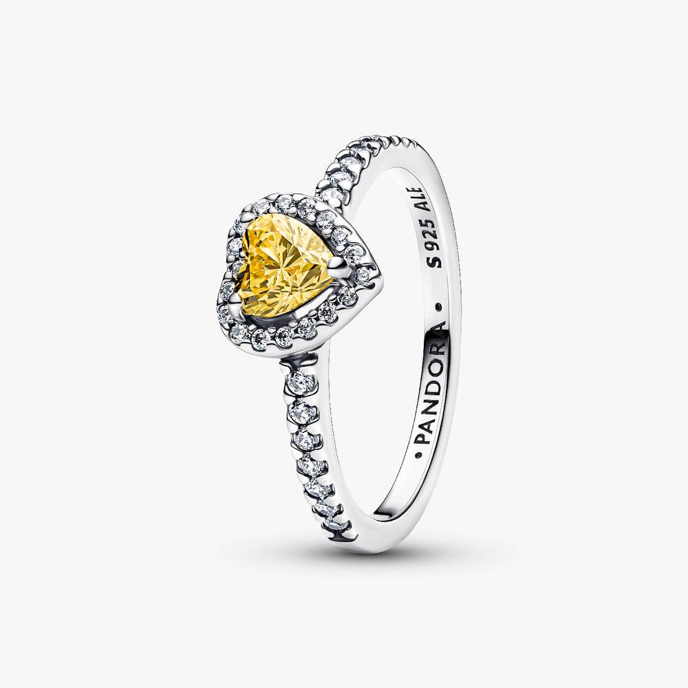 Sparkling Elevated Heart Ring