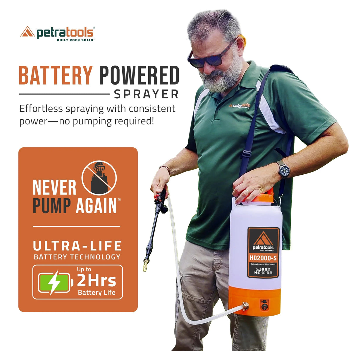 2 Gallon Rechargeable Battery Powered Garden Sprayer