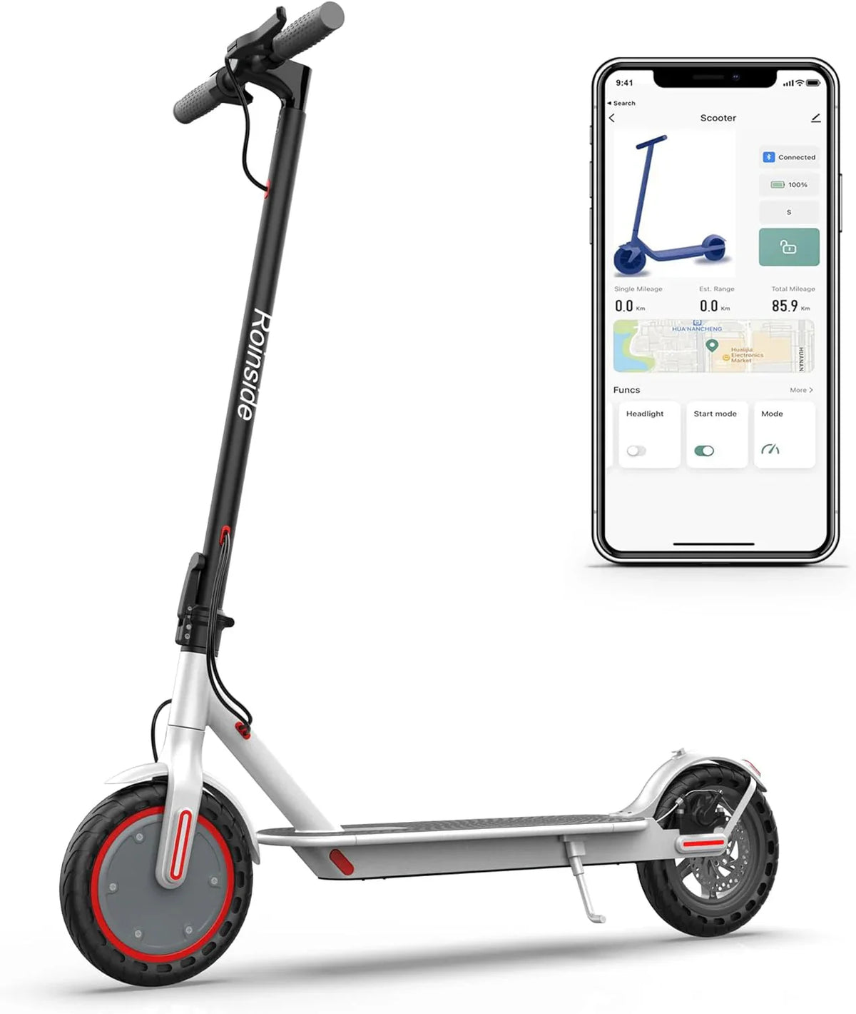 Roinside Electric Scooter, 8.5 in Solid Tires, 350W, 19 MPH, 21-23 Miles - UP12 Plus