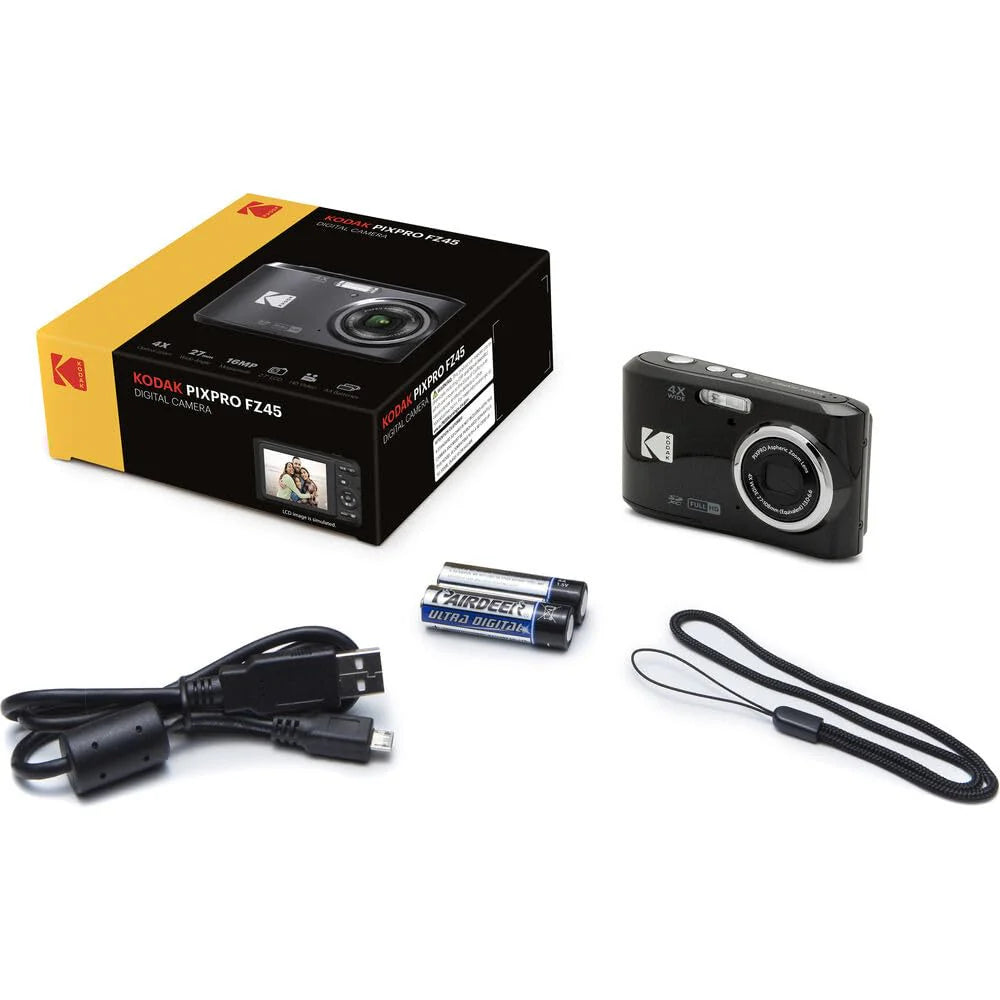 PIXPRO FZ45 Digital Camera, Black, With 32GB Memory Card - FZ45