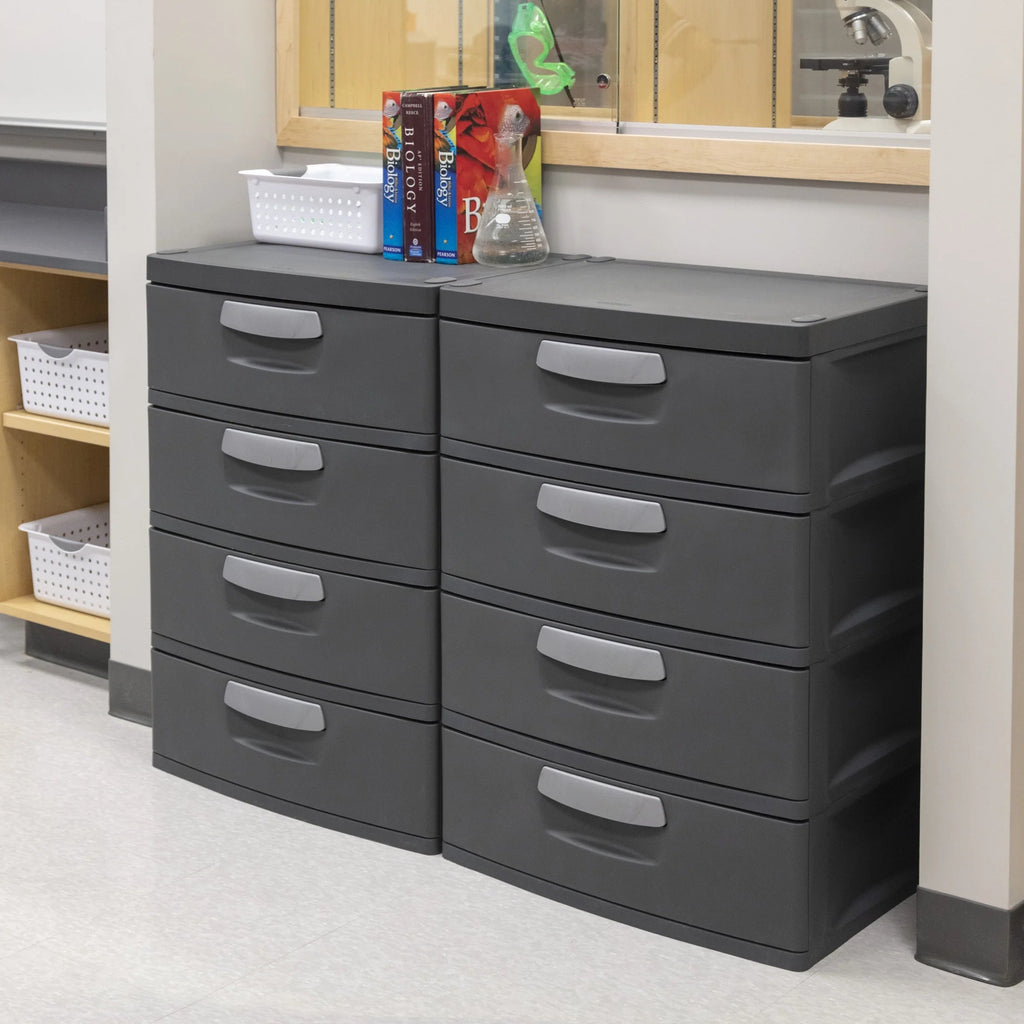 Sterilite 4 Drawer Plastic Storage Unit, Dark Gray, 1 Count - 4 Drawer Unit