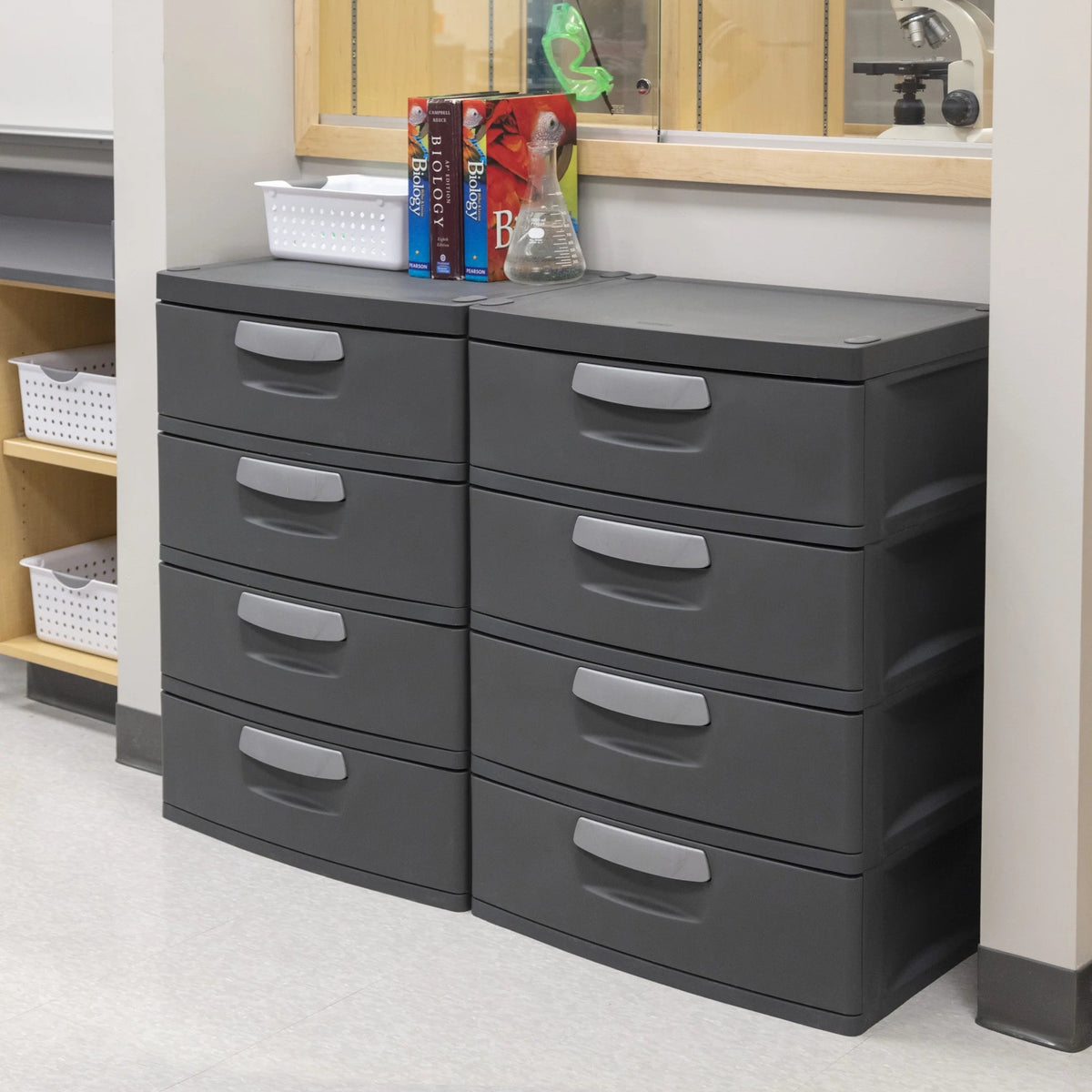 Sterilite 4 Drawer Plastic Storage Unit, Dark Gray, 1 Count - 4 Drawer Unit