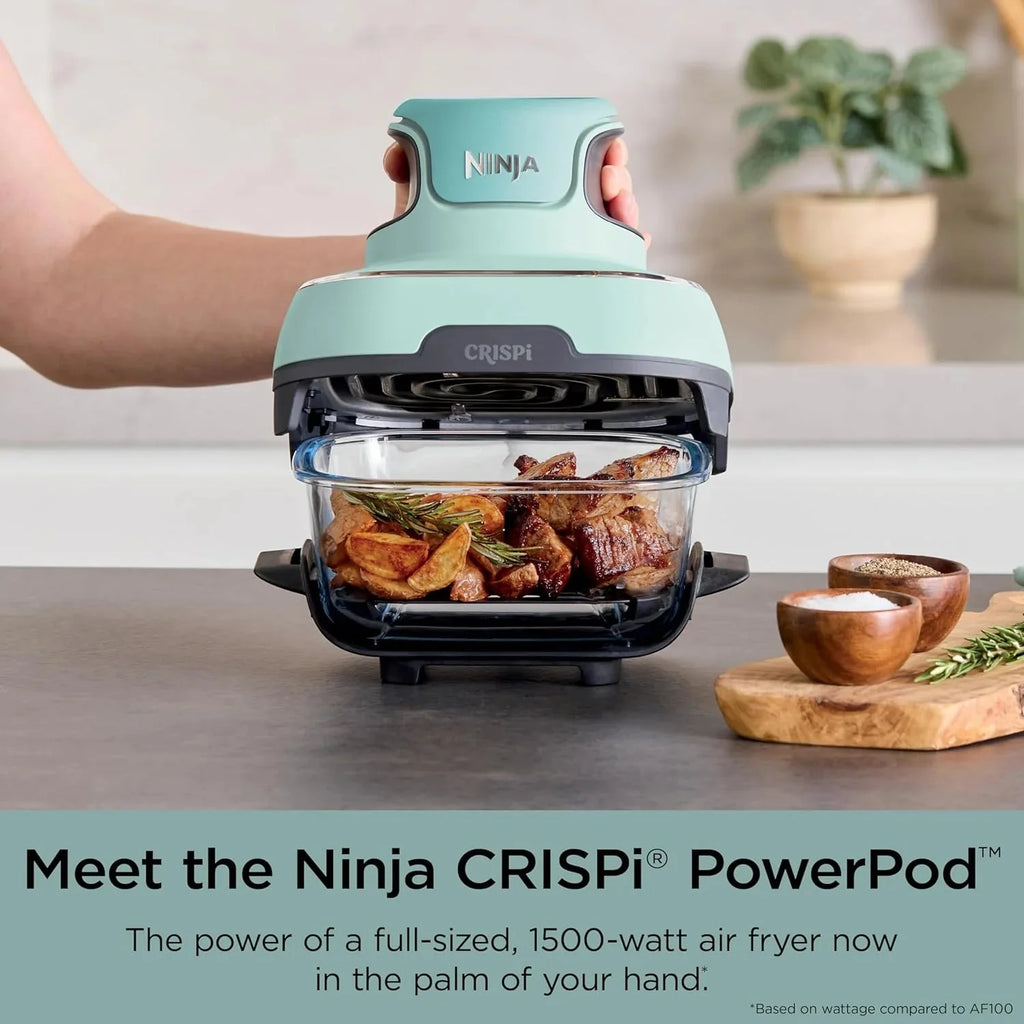 Ninja Crispi 4-in-1 Portable Glass Air Fryer Cooking System, 1500W, 4 QT And 6-Cup Containers