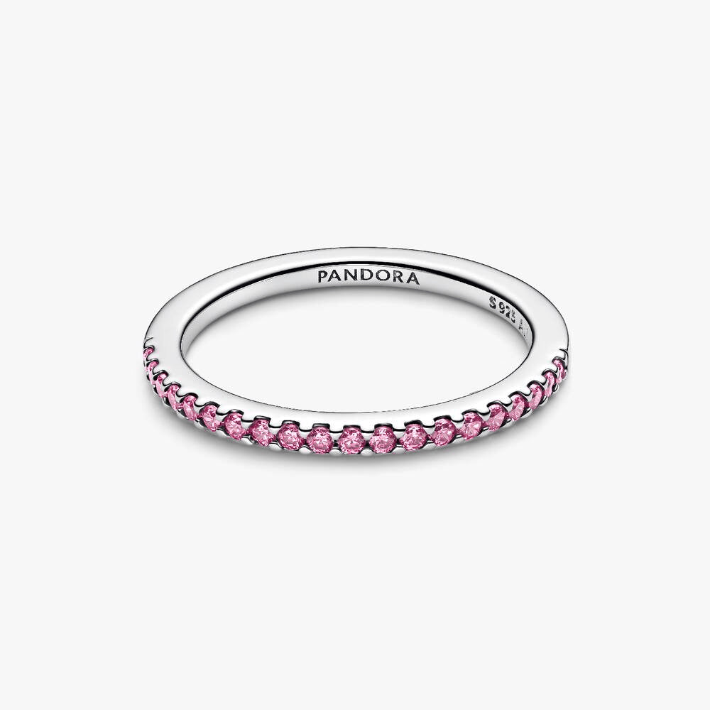 Sparkling Pink Band Ring