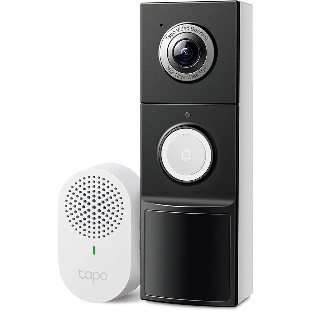 Tapo Smart Video Doorbell Camera With Chime, Battery Or Wired, 2K QHD - D225