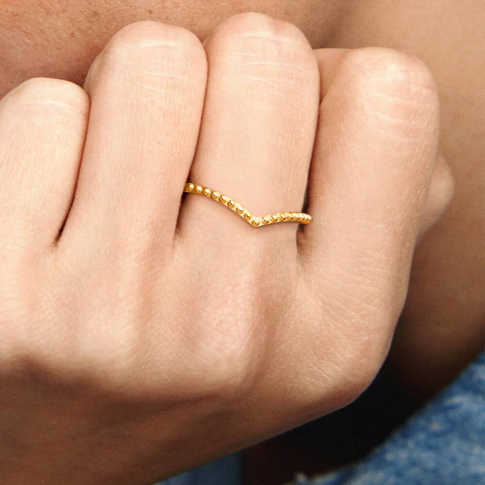 FINAL SALE - Beaded Wishbone Ring