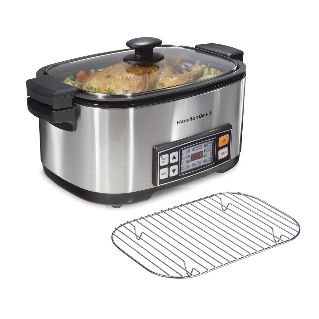 Hamilton Beach 9-in-1 Multi Cooker, 6 Qt Nonstick Aluminum Crock