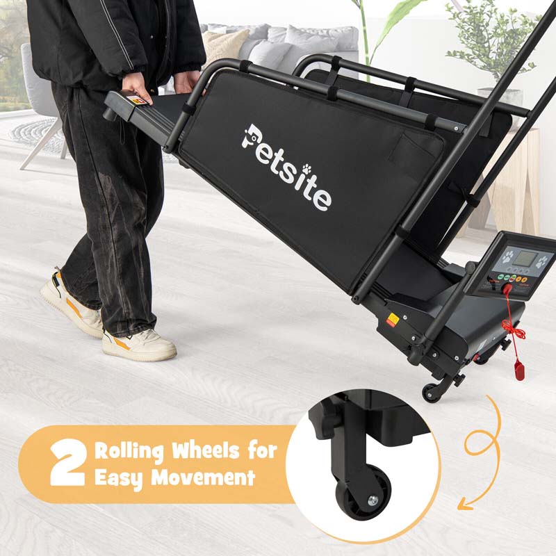 Dog Treadmill Pet Running Machine, 200 lbs Capacity, 1.4 inch LCD Screen - Black