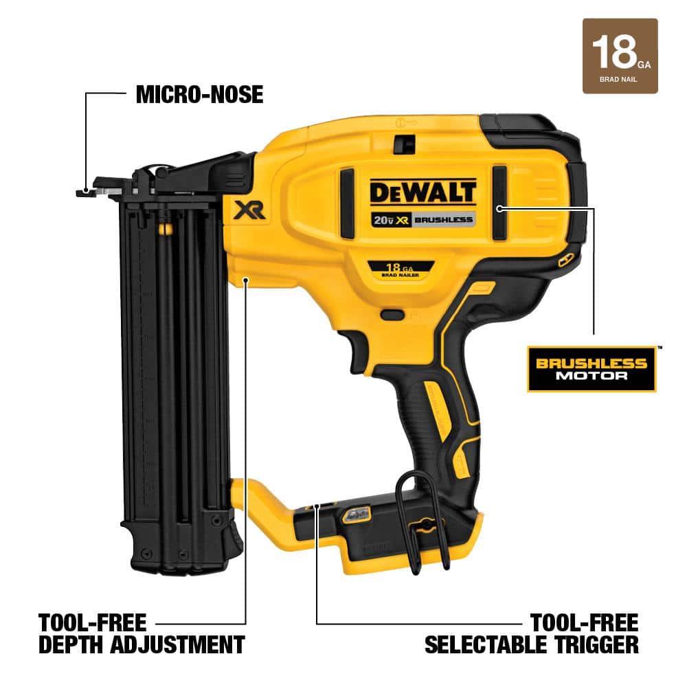 20V MAX XR Lithium-Ion Cordless 18-Gauge Brad Nailer - DCN680B