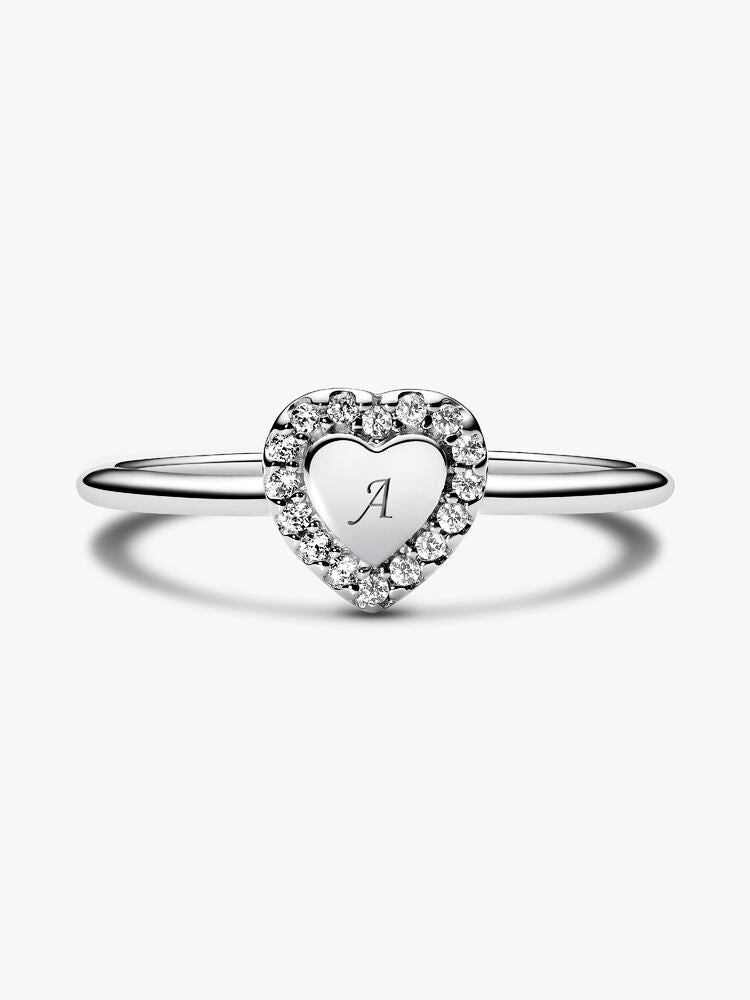 Engravable Heart Halo Ring