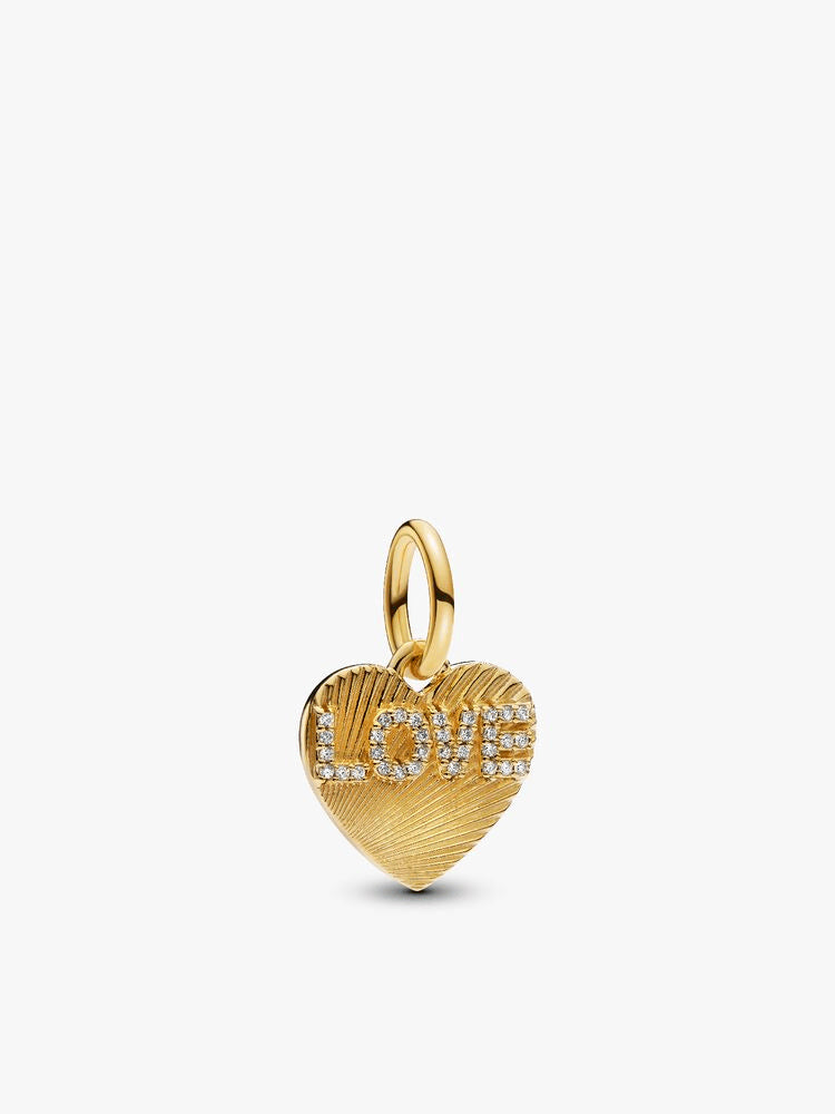 Engravable Love Heart Dangle Charm