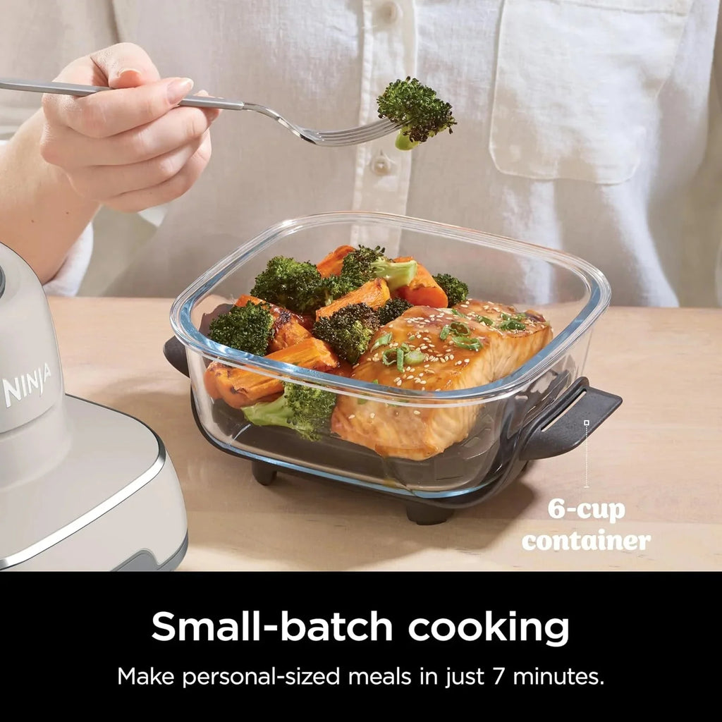 Ninja Crispi 4-in-1 Portable Glass Air Fryer Cooking System, 1500W, 4 QT And 6-Cup Containers