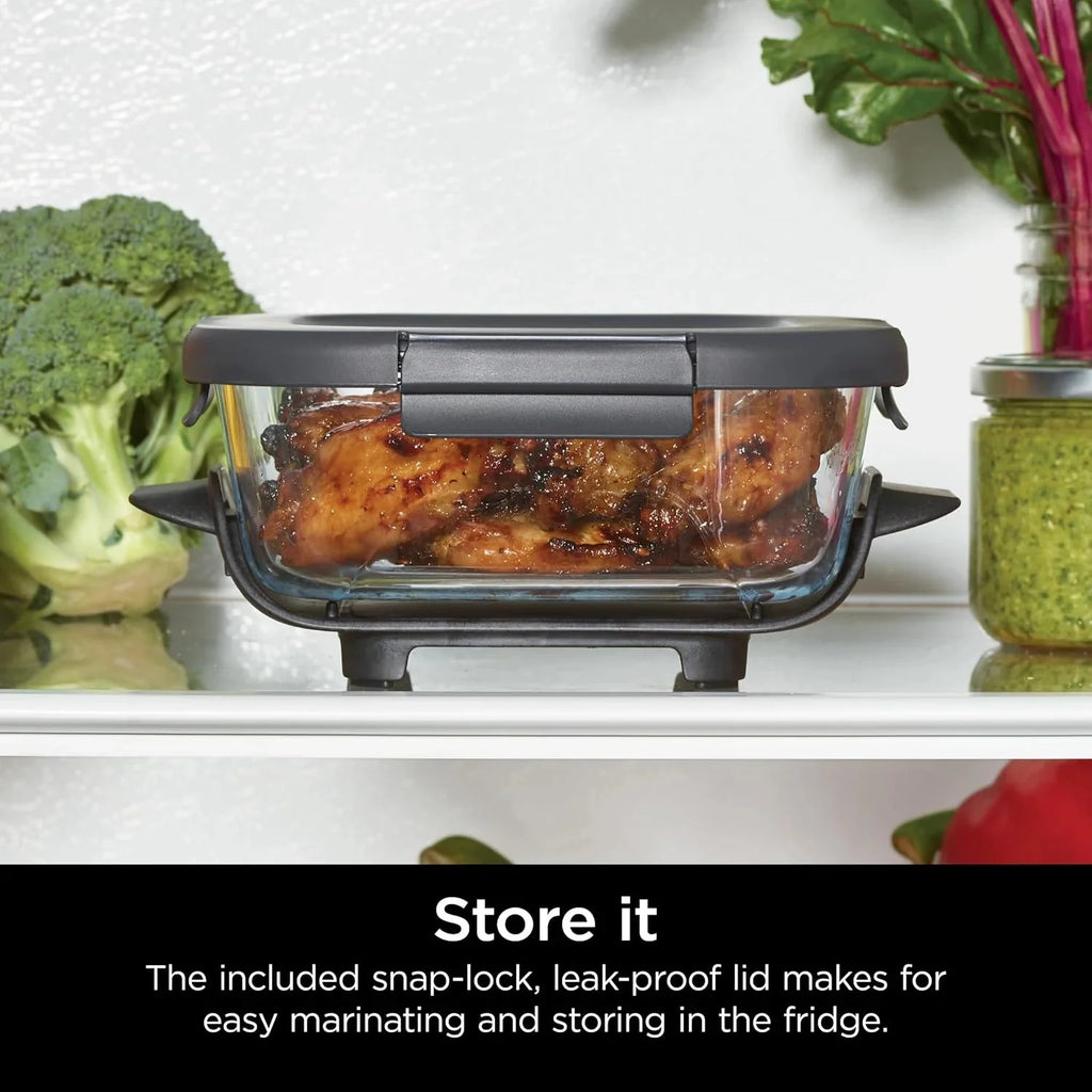 Ninja Crispi 4-in-1 Portable Glass Air Fryer Cooking System, 1500W, 4 QT And 6-Cup Containers