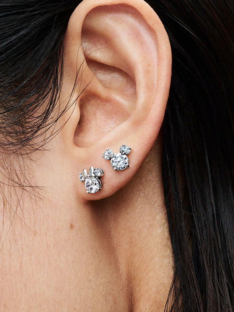 Disney Mickey Mouse & Minnie Mouse Sparkling Stud Earrings