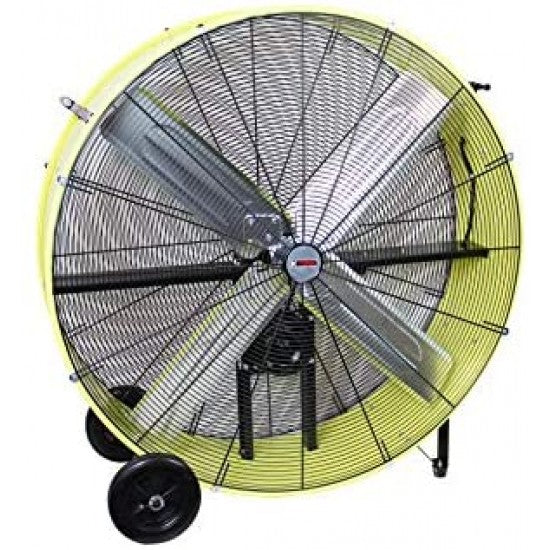 K Tool International 42 in Belt Drive Drum Fan, 2-Speed, Safety Yellow - KTI77743