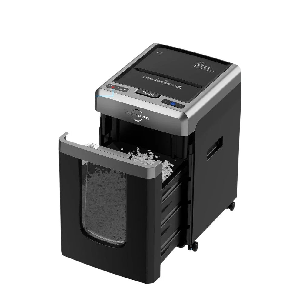 BONSEN Auto Feed Micro-Cut Paper Shredder, 300-Sheet, 60 Min, P-4, 8.1 Gal - Black
