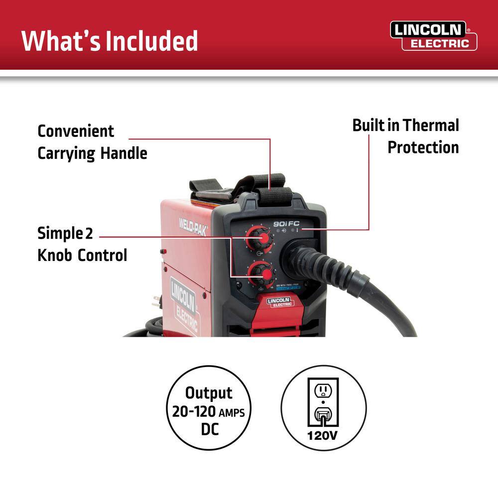 Gasless Flux-Cored Wire Feed Welder - 120V, 15 lbs