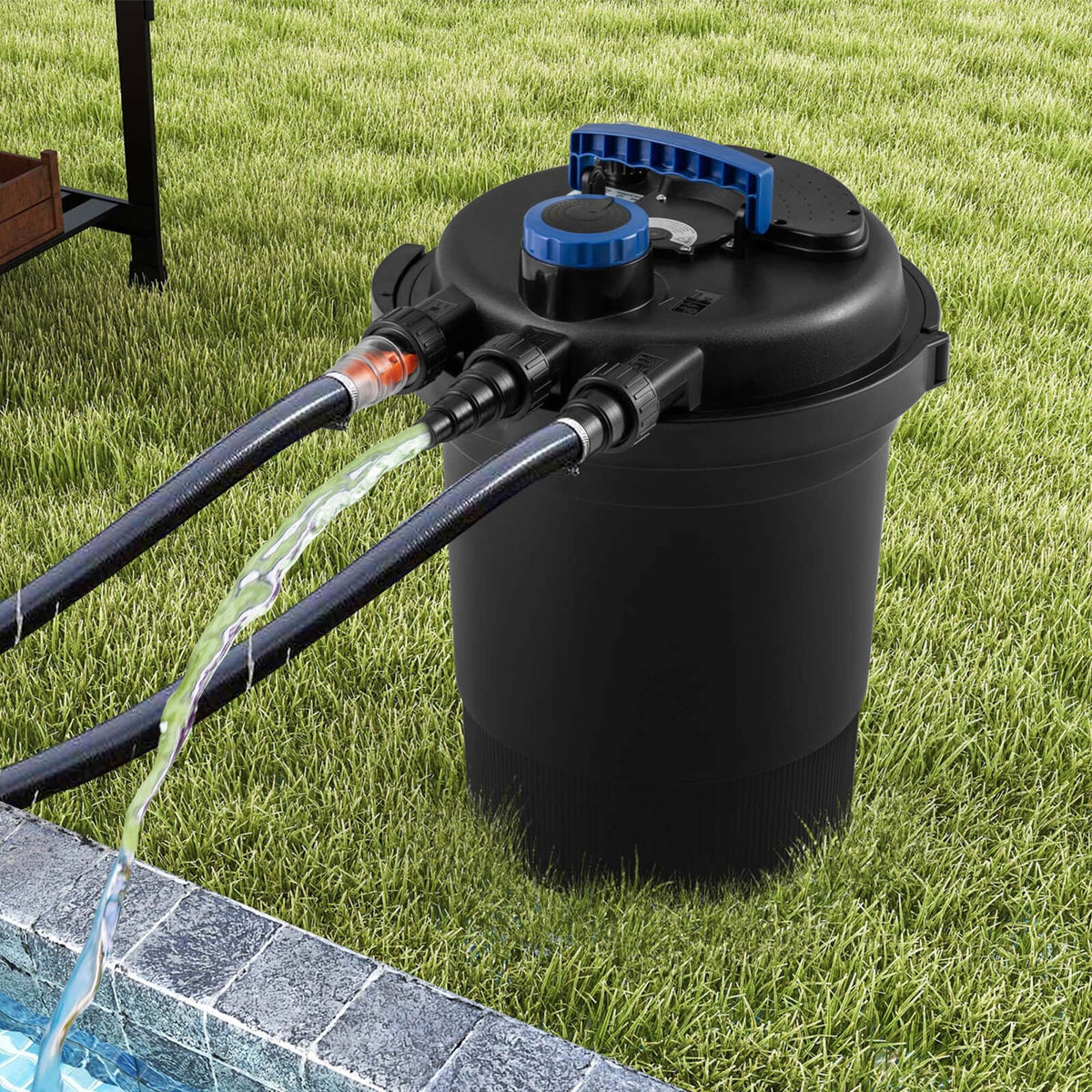 Costway Pond Pressure Bio Filter 4000 GAL With 13W UV Sterilizer - 10000L