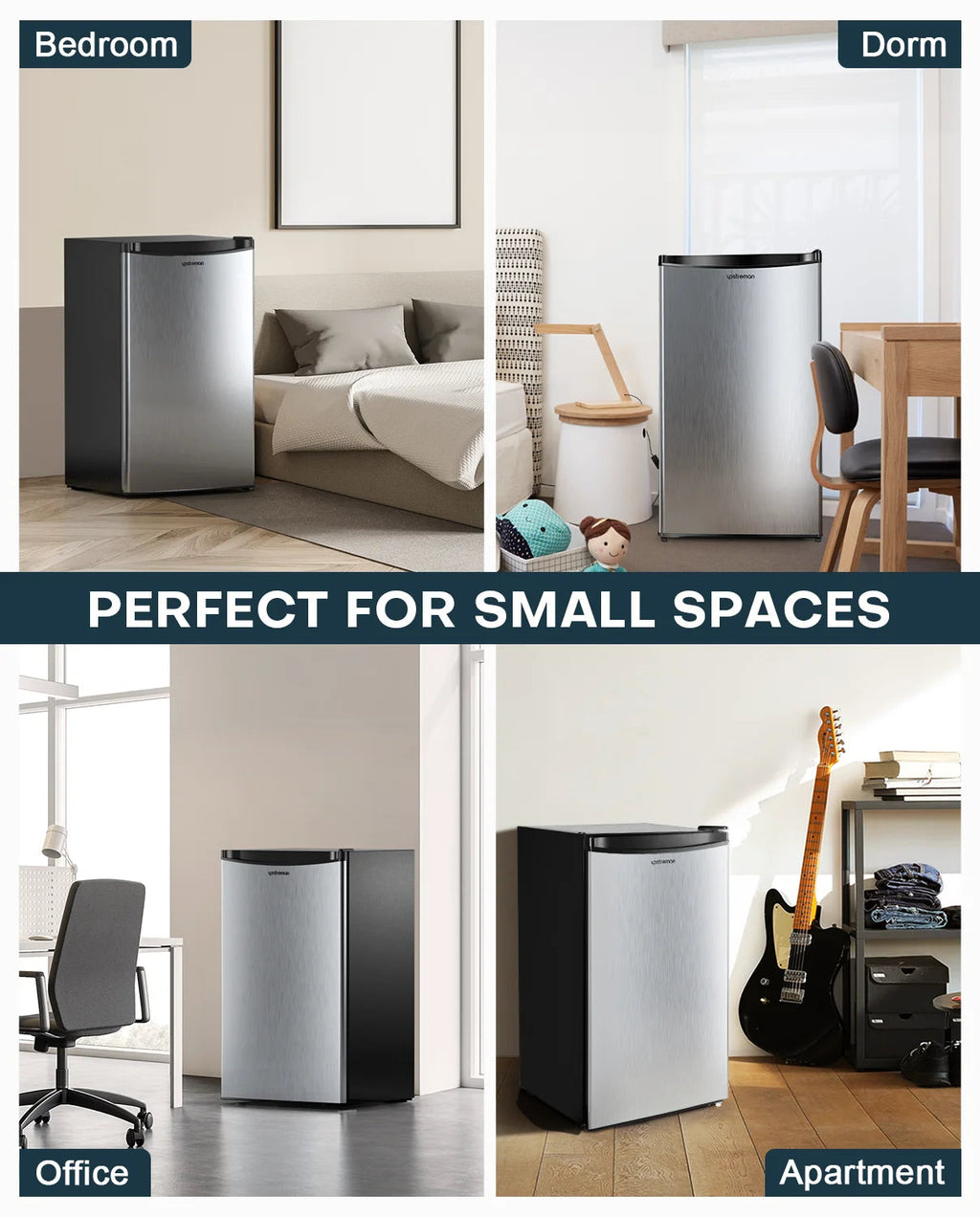 Upstreman 3.2 Cu.Ft. Single Door Mini Refrigerator With Freezer - BR321