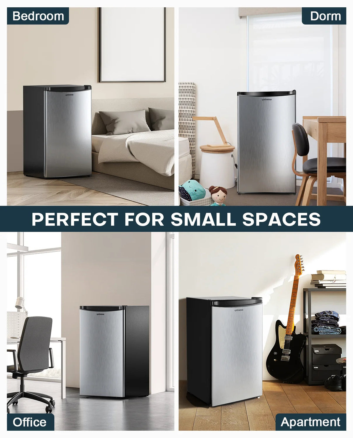 Upstreman 3.2 Cu.Ft. Single Door Mini Refrigerator With Freezer - BR321