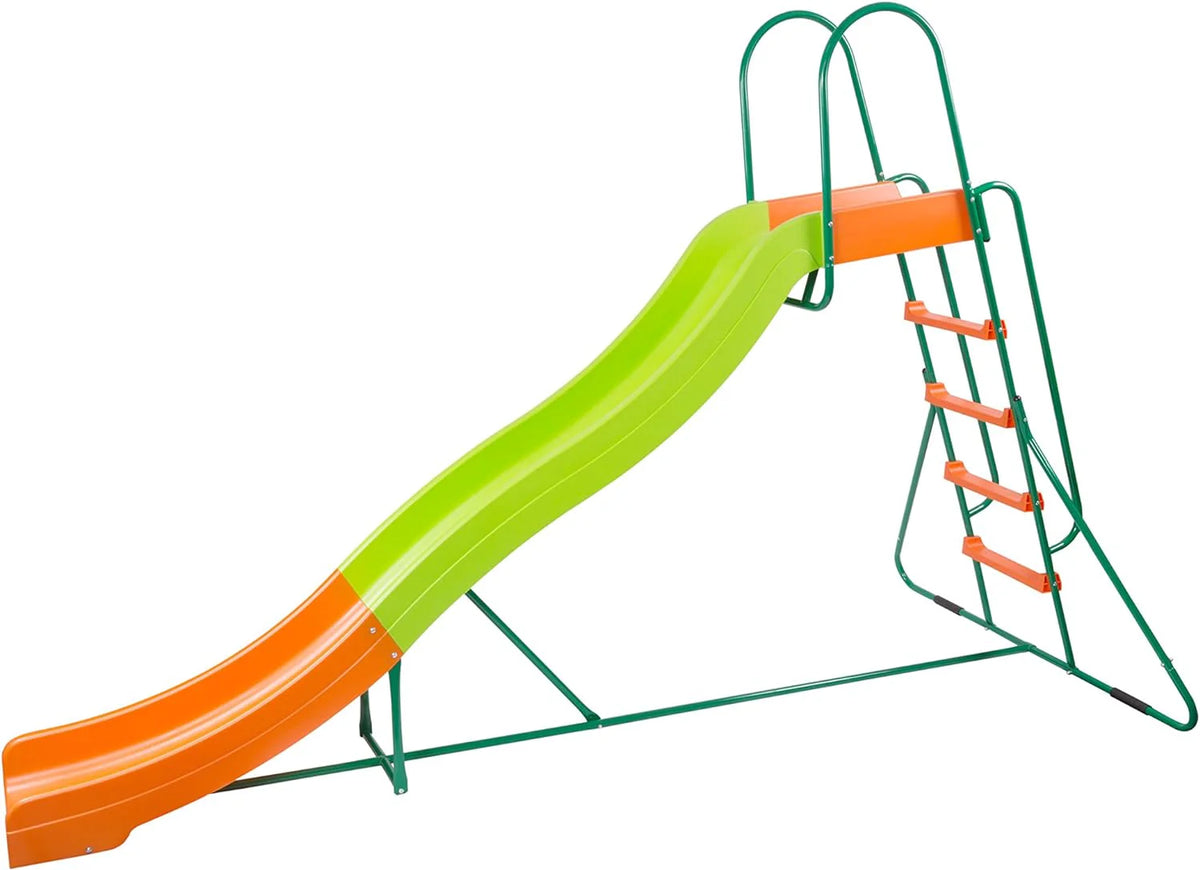 SLIDEWHIZZER Outdoor Playset Slide Climber, 10 ft, Orange Green - Kids Slide